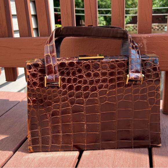 Vintage Mark Cross Croc Bag - Picture 1 of 9